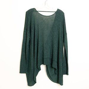 Free People Shadows Hacci Twist Back Top Green Small